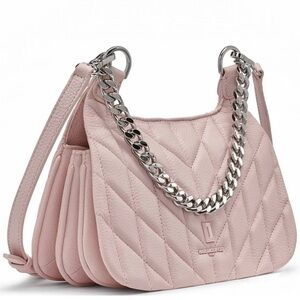Karl Lagerfeld Paris Lafayette Quilted Crossbody Shoulder Bag – Blush Pink